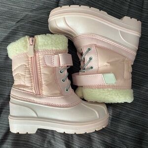 Cat & Jack Pink and Cream Winter Boots